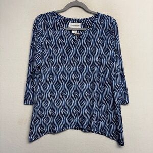 NWT Alfred Dunner Indigo Daze Shirt Blue S